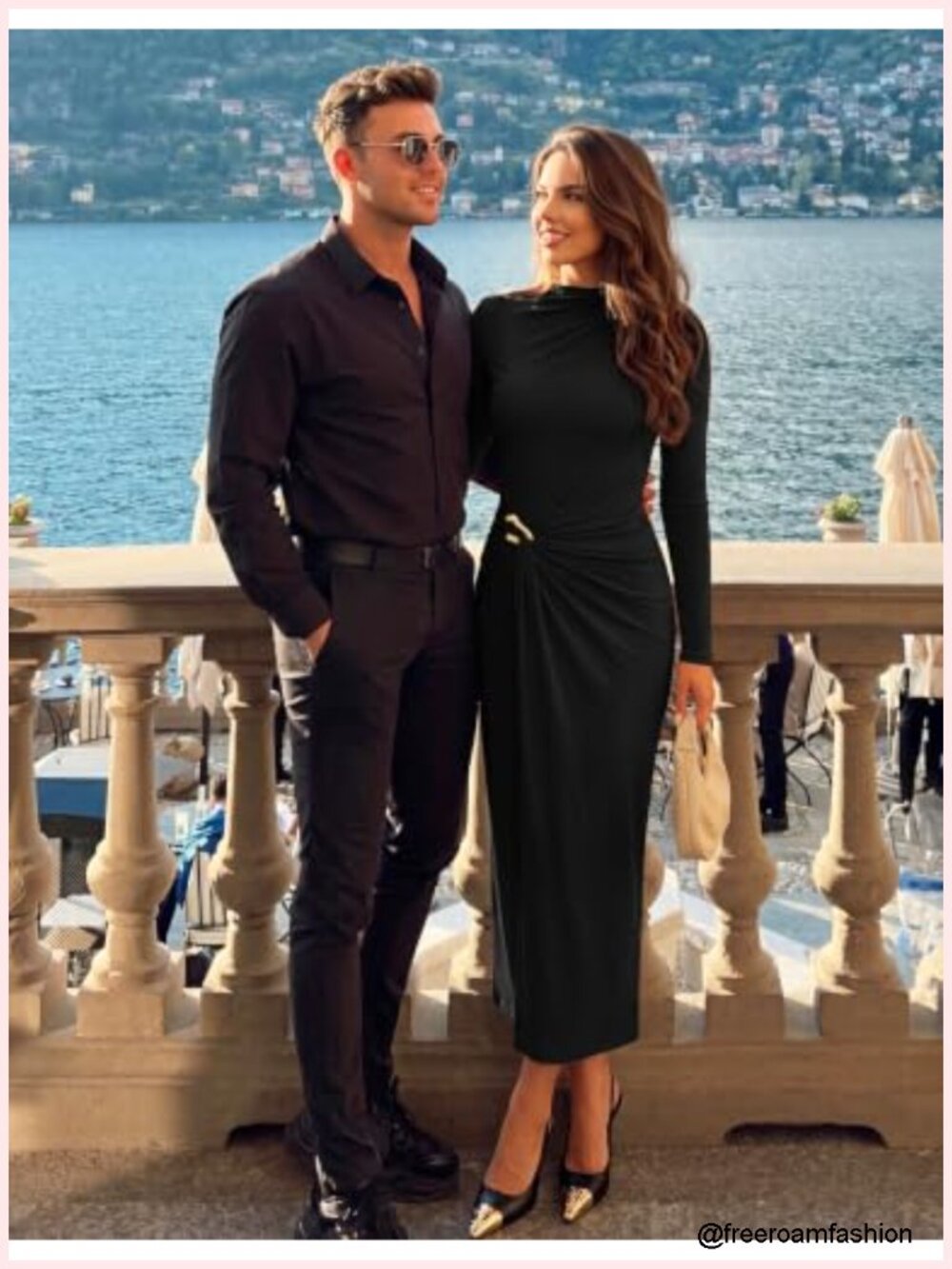 Long Sleeve Mock Neck Bodycon Midi Dress for Wedding Guest Cocktail Party - Picture 2 of 6